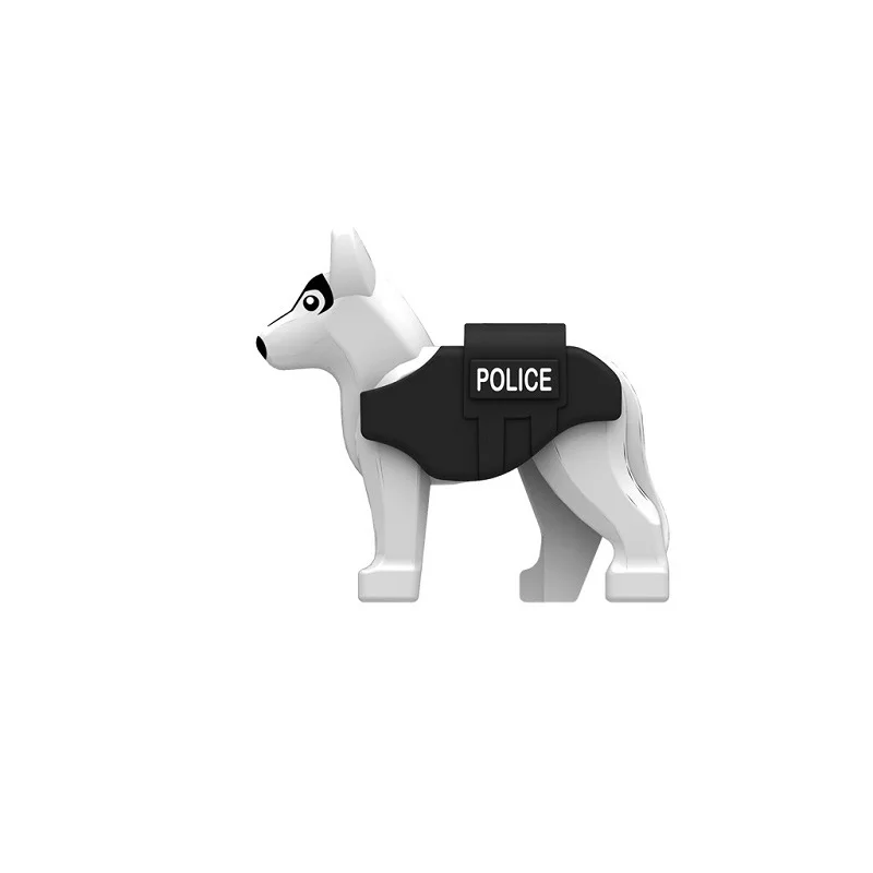 Gilet de Police pour chien, bricolage MOC SWAT City, Mini figurines d'action, armes militaires, accessoires Playmobil, blocs de construction, jouet en brique