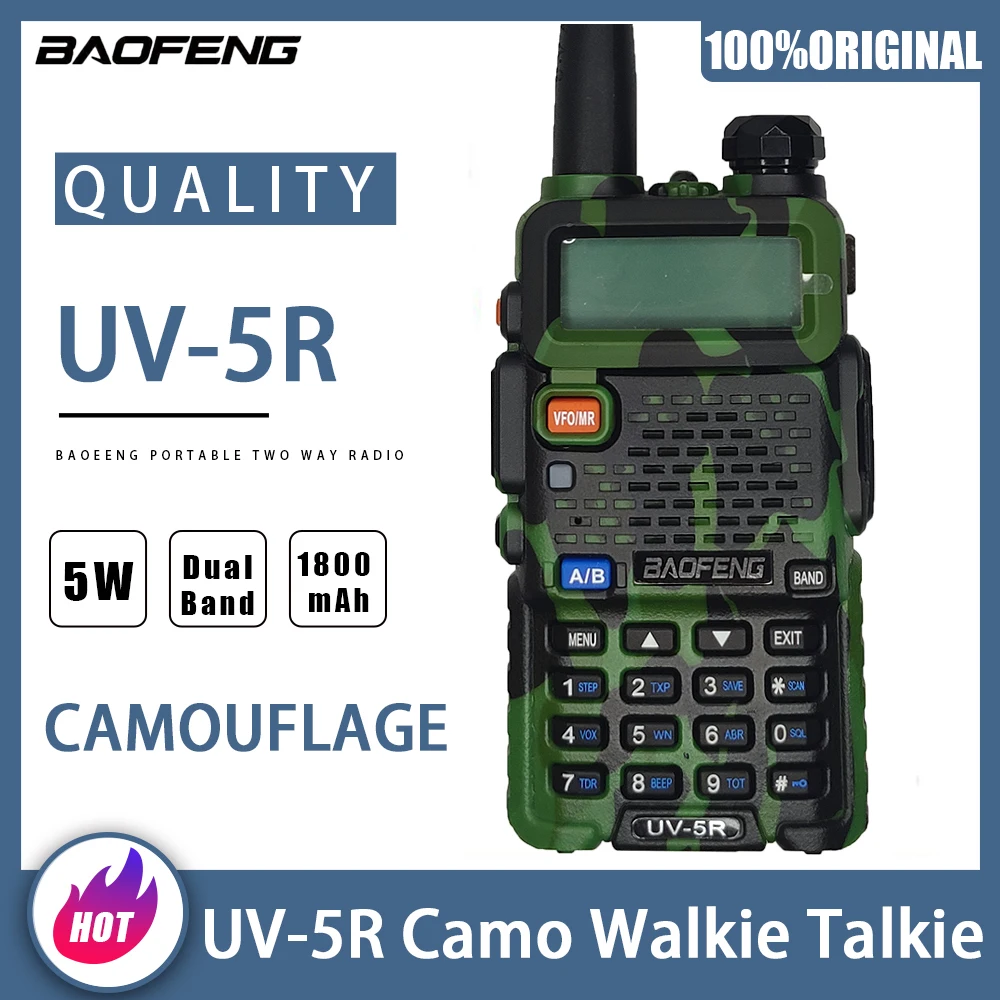 Military Walkie Talkie UV5R for Hunting, Camouflage UV-5R, UV 5R, Dual Band Ham Radio, 5R, UV 82, UV 8HX