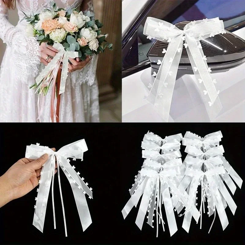 

10pcs Ribbon Bows: Transform Your Home, Car, or Chair for Weddings & Holidays!