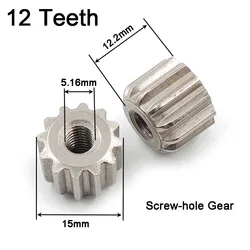 12 Teeth Screw-hole Gear OD15mm Thickness 12mm Stainless Steel Pinion Food Machine Soy Milk Smoothie Machine Blender Parts