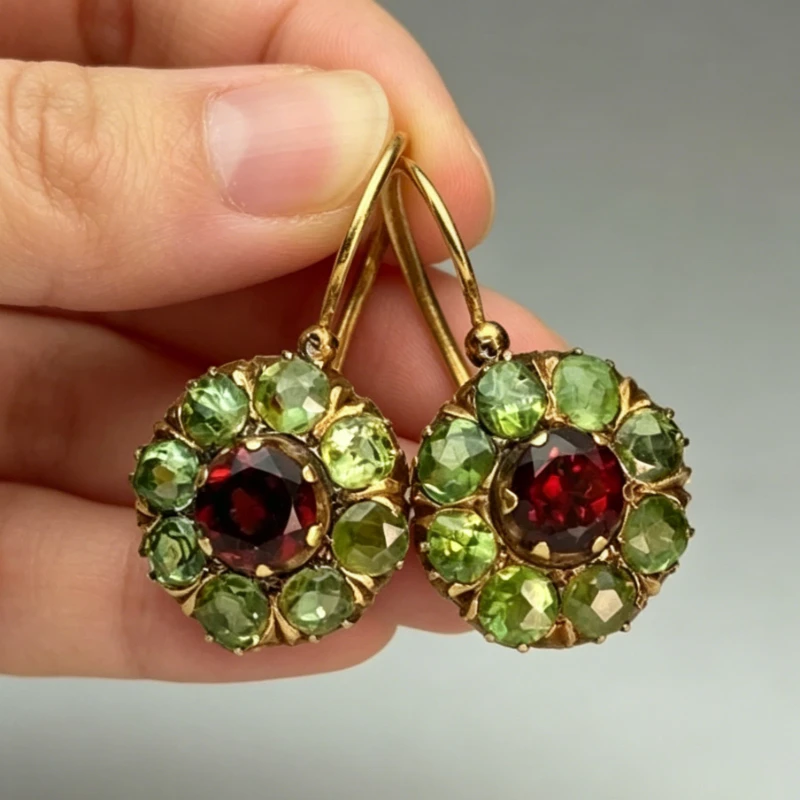 Fashion Shiny Mulricolor Synthetic Zirconia Golden Hook Earrings Women's Vintage Elegant Banquet Celebration Jewelry Accessories
