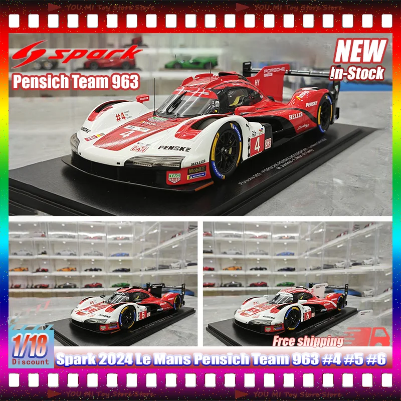 

1:18 Spark 2024 Le Mans Pensich Team 963 #4 #5 #6 Simulated Resin Miniature Car Model Custom Children'S Toys Collection Ornament
