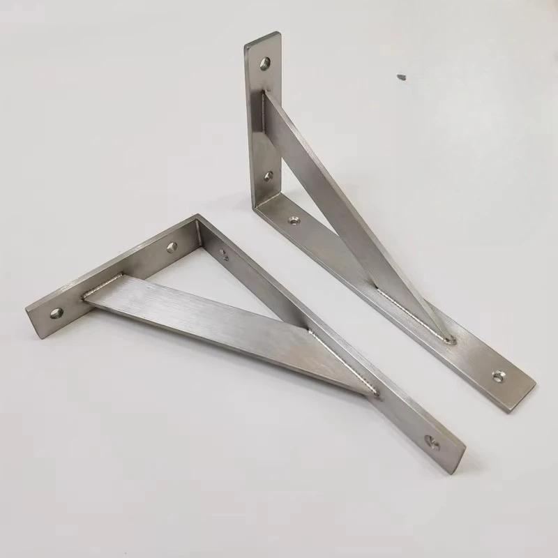 Stainless Steel Wall Triangle Bracket Heavy Duty Bar Support for Countertop Floating Storage Rack Home Improvement Accessories