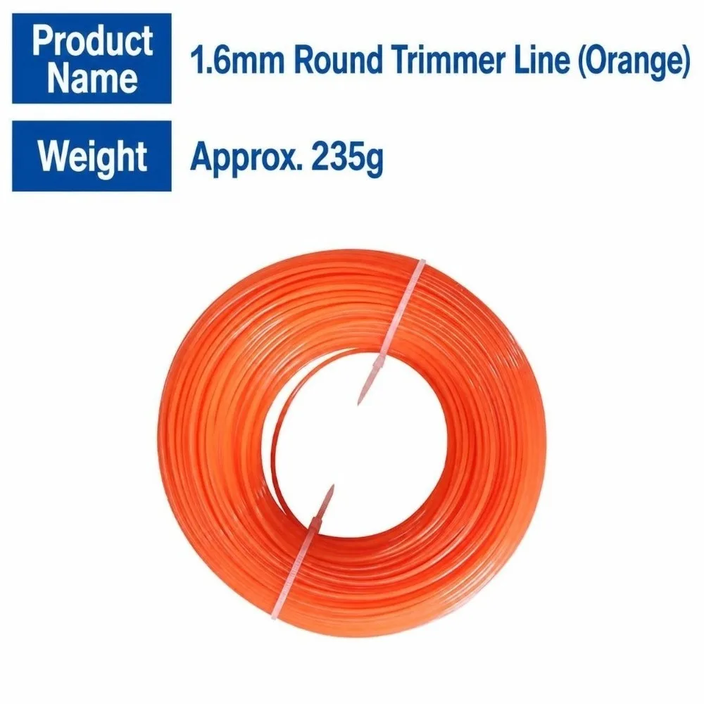 1.6~2.0mm Diameter Nylon Trimmer Line 100M Round Line Brush Cutter Rope High Tensile Wear Resistant Mower Head Accessory