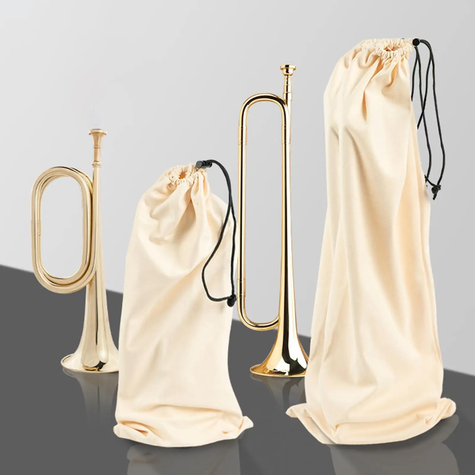 Pochette de rangement à cordon en suède souple pour trompette, étui pour instruments, organisateur d'accessoires en laiton pour les performances et la pratique