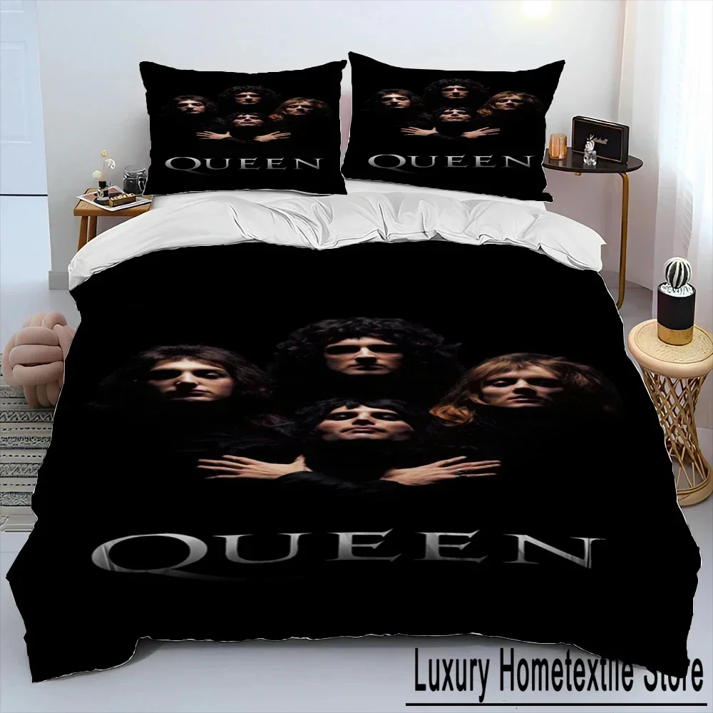 3D Print Freddie Mercury Queen-Rock-Band Bedding Set Duvet Cover Bed Set Quilt Cover Pillowcase Comforter king Queen Size