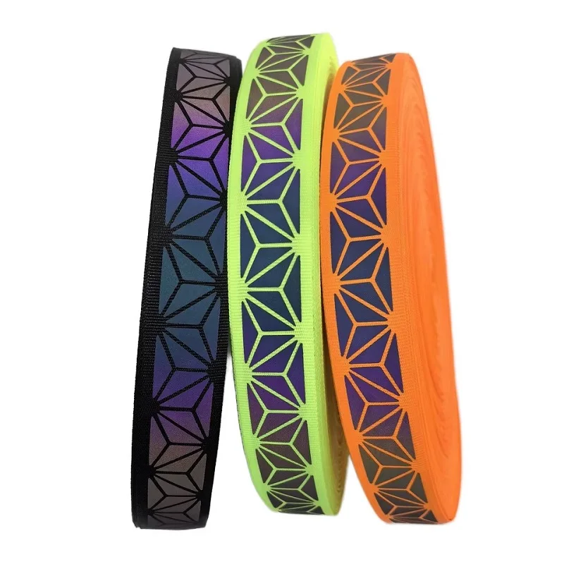 

1-дюймовая трехмерная светоотражающая лента с геометрическим узором, высокая яркость, многоцветная пришивка одежды, аксессуары для одежды «сделай сам»