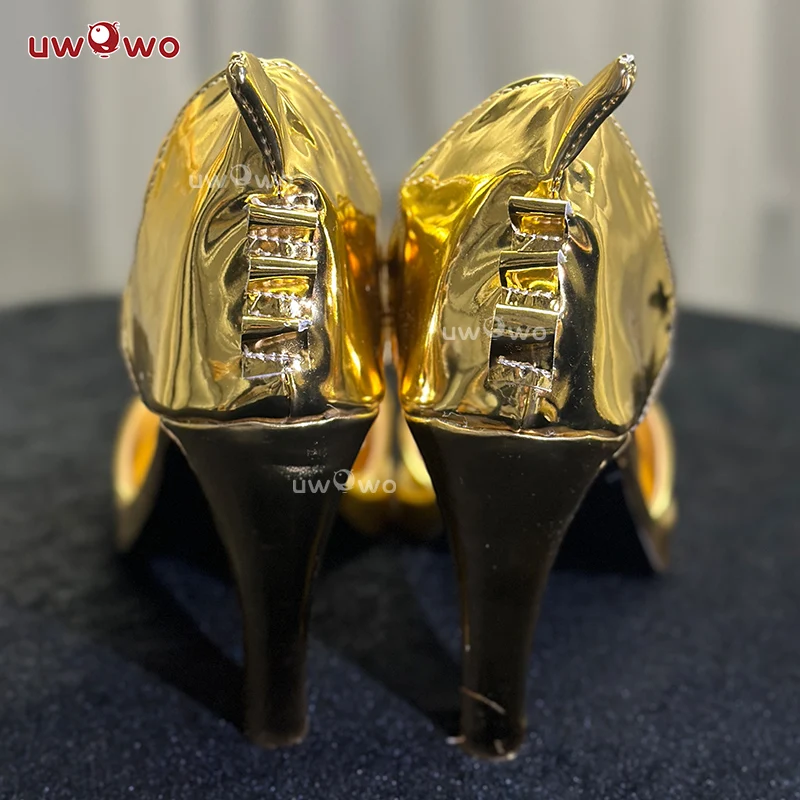 UWOWO Burnice Whita Shoes Game Zenless Zone Zero ZZZ Burnice Whita Cosplay Shoes Size35-45 Gold High Heels Shoes Halloween Shoes