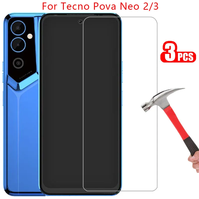 tempered glass for tecno pova neo 3 2 phone case on techno povaneo3 neo3 neo2 back cover 3case 360 tehno texno tno teno teco