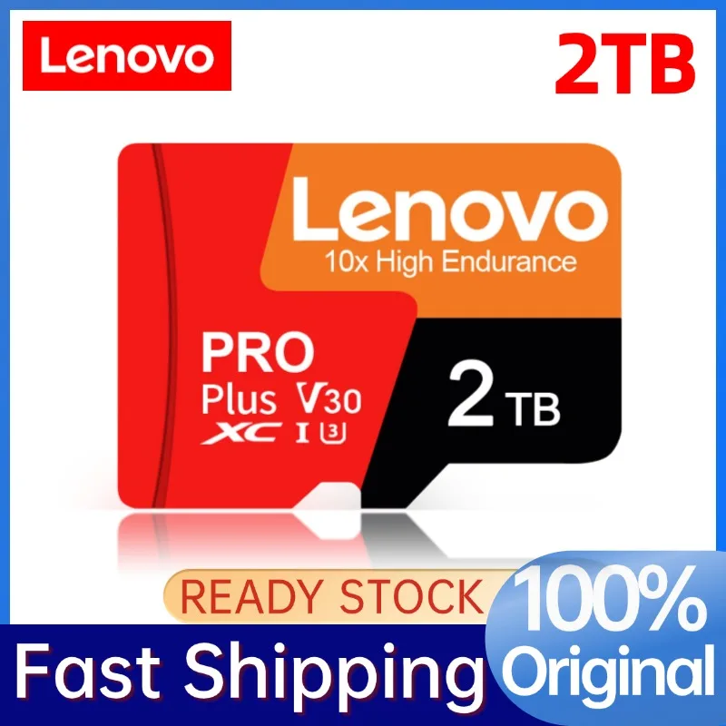 Lenovo SD Memory Card 2TB Micro TF/SD Card 1TB Class 10 High Speed A2 U3 Flash TF Card V60 2 Tb Usb Flash Card For 4K Camera