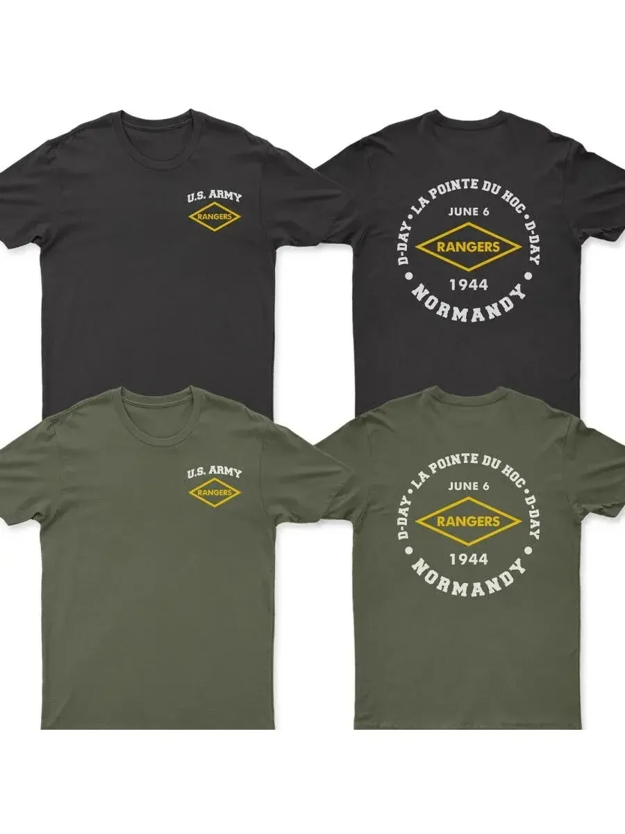 US Army D-DAY La Pointe Du Hoc 1944 Rangers T-Shirt. Summer Cotton O-Neck Short Sleeve Mens T Shirt New S-3XL
