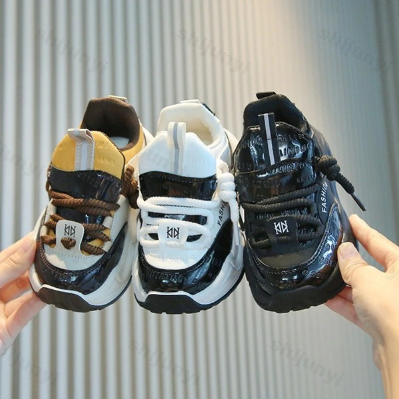 

Children's Sneakers Autumn New Boys Lightweight Non Slip Comfort Running Shoes Fashion Cross Tied Soft Sole Girls' Casual Shoes
