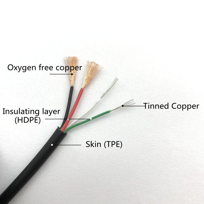 Micro USB 3.0 A female plug USB power extension cord 4-pin, 2-pin and 4-wire DIY repair connector data cable charging cable C-ty