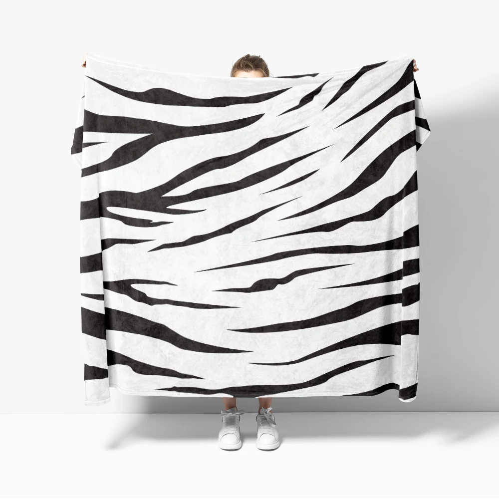 3D Zebra Stripe Pattern Flannel Blanket Warm Soft comforter Throw Blankets Bedroom Room Decor