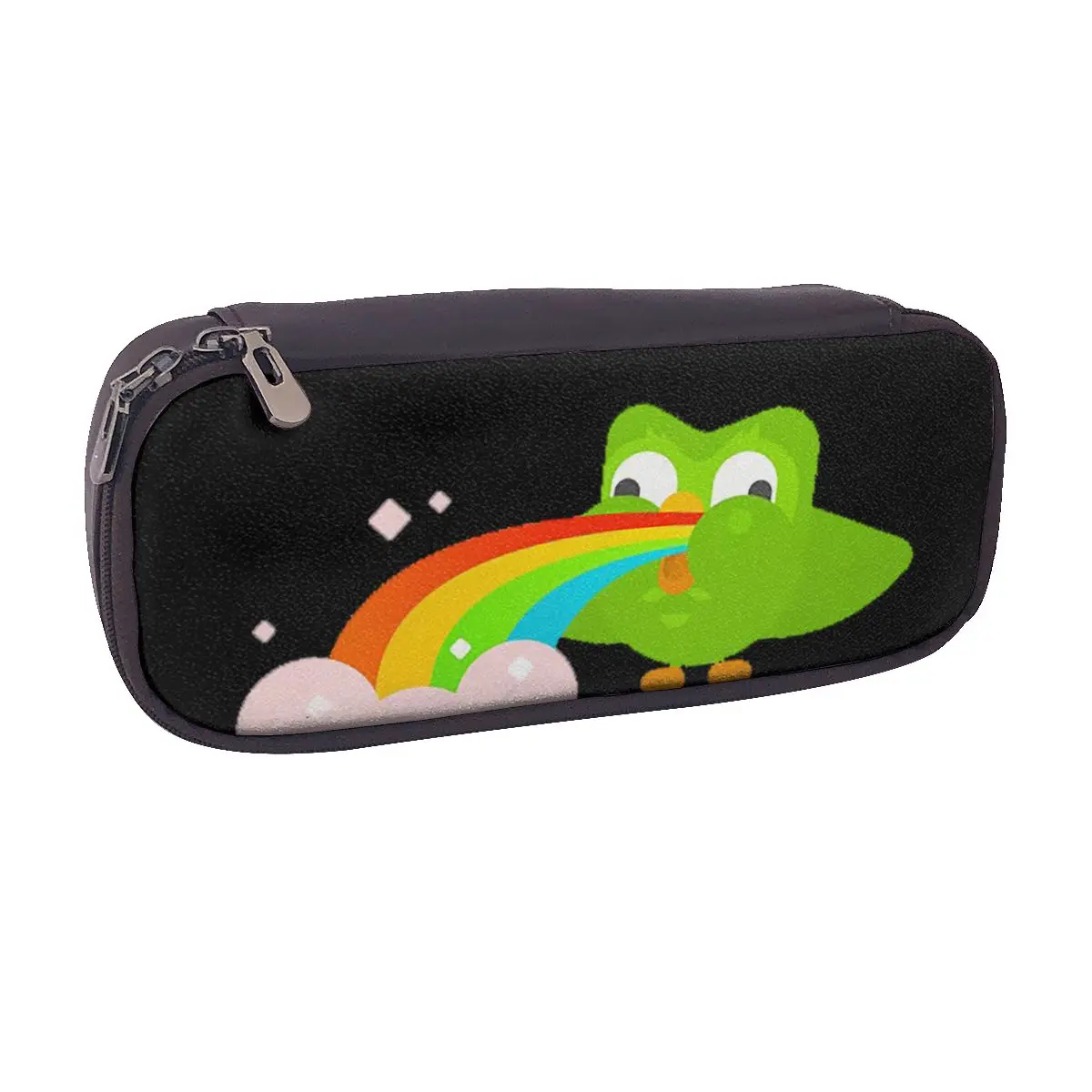 

Duolingo Owl Duo Leather Pencil Case for Kids School Pen Box Pencil Bag Stationery Supplies Pen Holder Bag