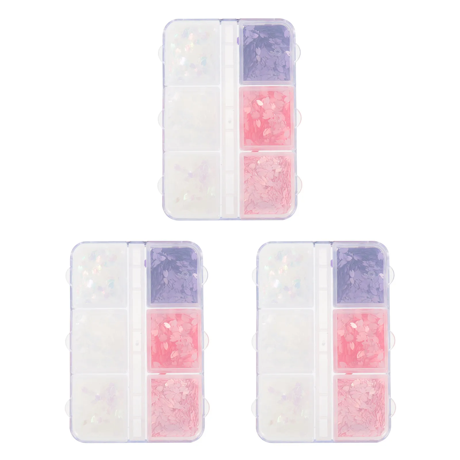 3 Boxes Nail Decor Paillettes Safe Pet Material Nail Art DIY Glitters for Exquisite Shiny Nails Manicure Shining Pieces Makeup