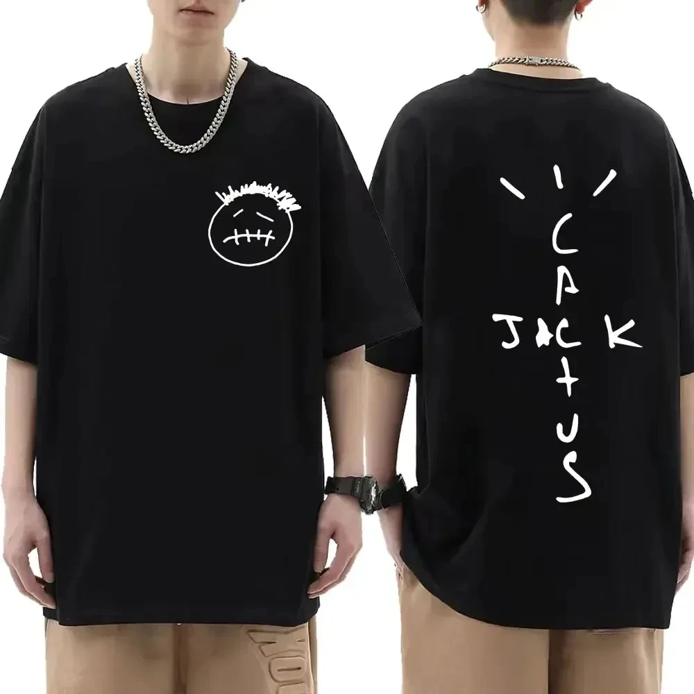 New Brand Cactus Jack Letter Print T Shirt Hip Hop Fashion Streetwear Cactus Jack T Shirt Men Women Swag Cotton Tee Tops