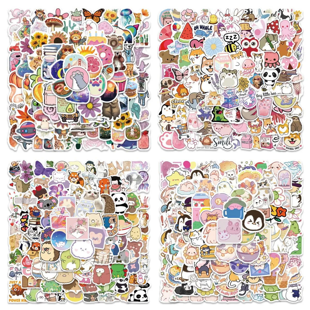 100pcs Cute Cartoon Vsco Girl Anime Mini Stickers For Laptop Phone Guitar Luggage Skateboard Waterproof Graffiti Vinyl Decals