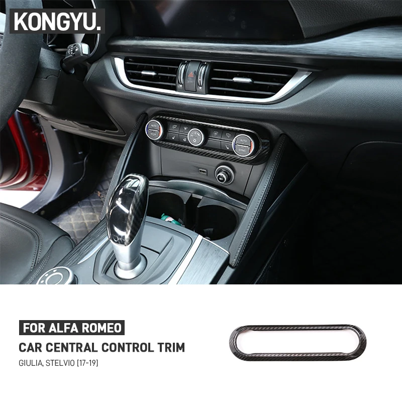 

Real Carbon Fiber For Alfa Romeo Giulia Stelvio 2017-2019 Center Control CD Air Conditioning Adjustment Frame Trim Cover Sticekr