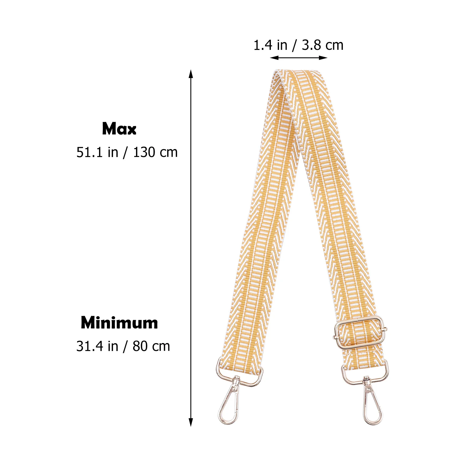 

Contrast Striped Strap Boho Style Replacement Purse Straps Belt Wide Crossbody Cotton Webbing for Bag Miss