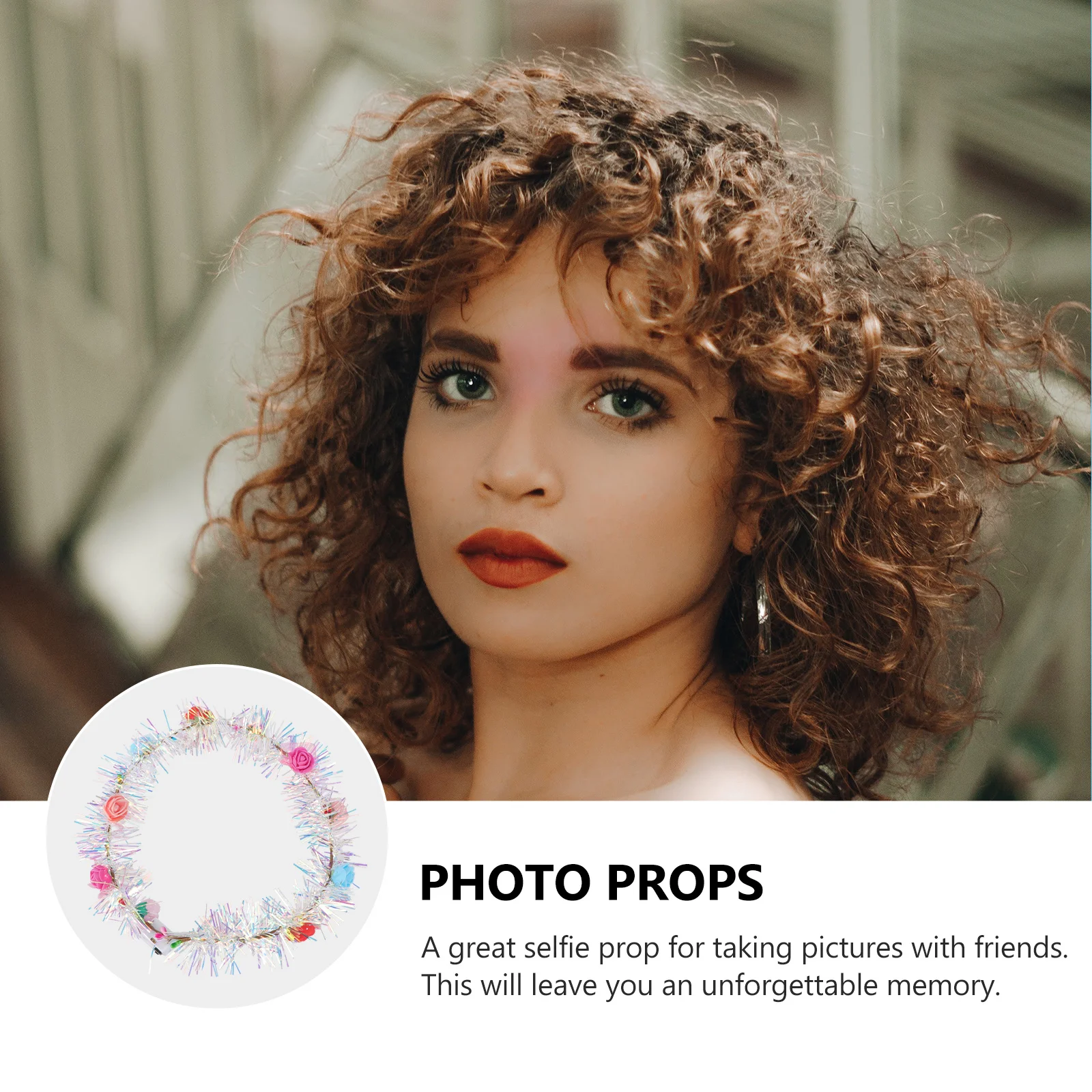 

2Pcs Luminous Garland Flower Hair Hoops Creative Festival Party Hairband Flashing Headdress Decoration Hairband