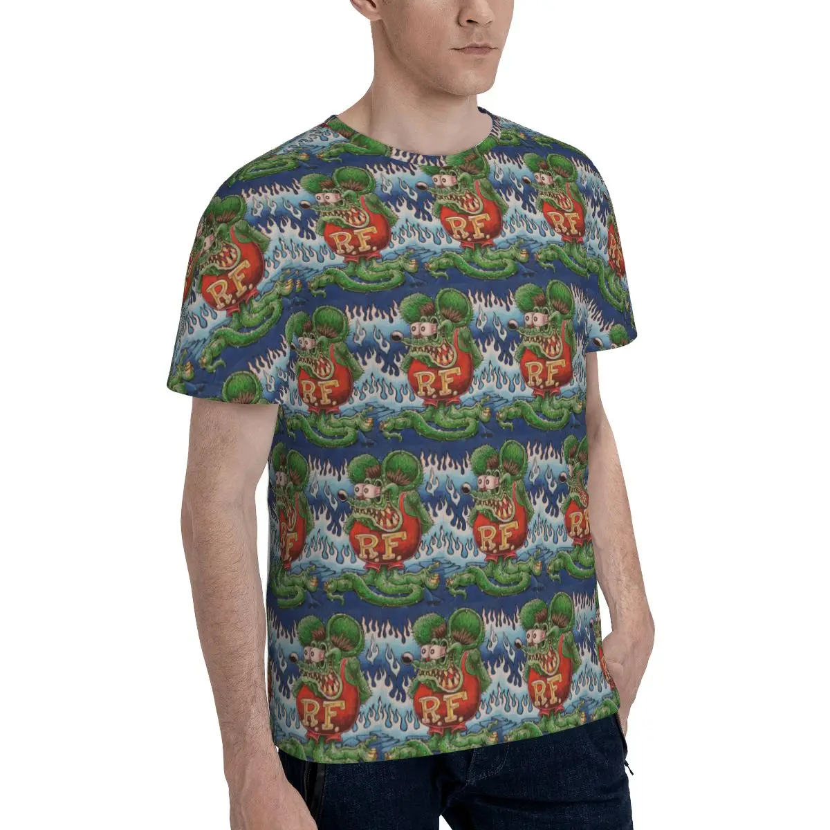 Rat Fink T-Shirt for Men Cotton T Shirts Men's Short Sleeve O-Neck Summer Clothes Tops