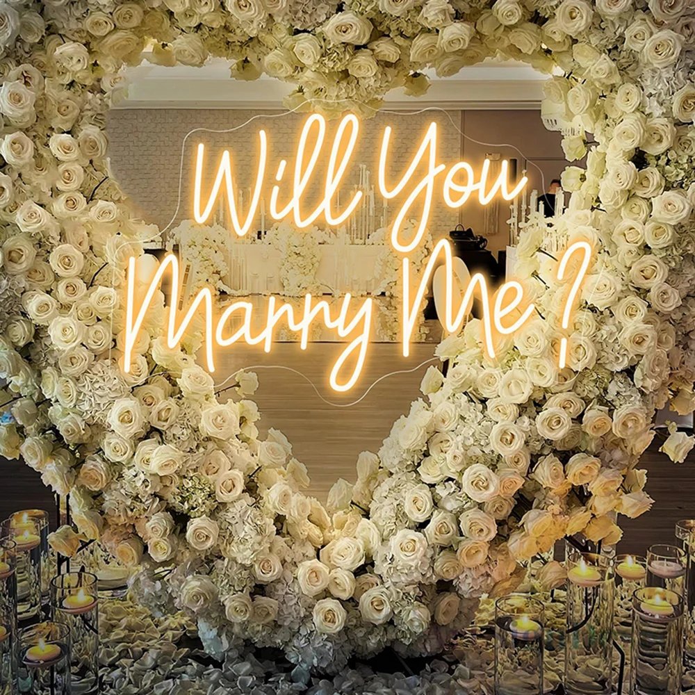 Will You Marry Me? Neon Sign Custom Engagement Neon Led Light Wedding Wall Decor Engagement Party Decor for Her Propose Neon Art