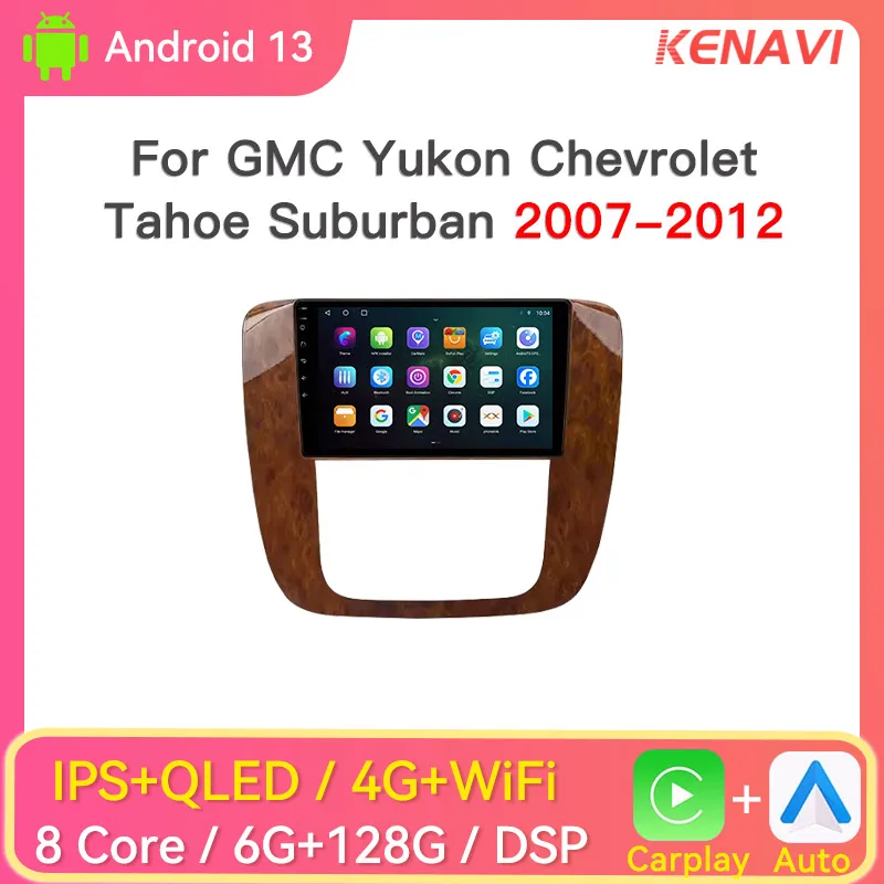2 Din Android Screen Car Stereo Radio Multimedia Video Player For GMC Yukon Chevrolet Tahoe Suburban 2007-2012 GPS Carplay Auto