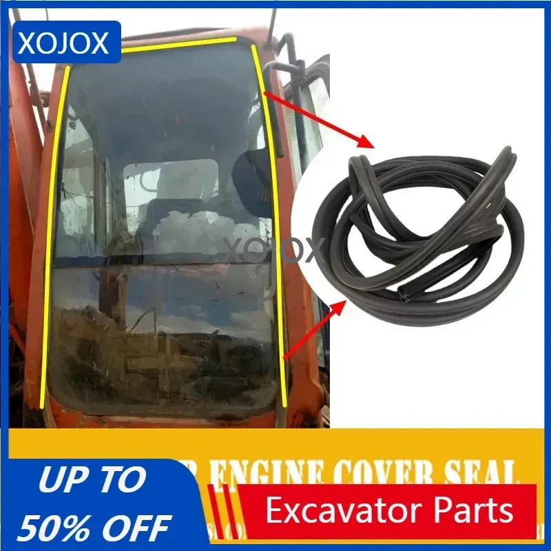 

XOJOX для Doosan Daewoo 80G 150 215 225 258 300 A 7 экскаватор переднее ветровое стекло уплотнение Резина Звуконепроницаемая кожа высокое качество