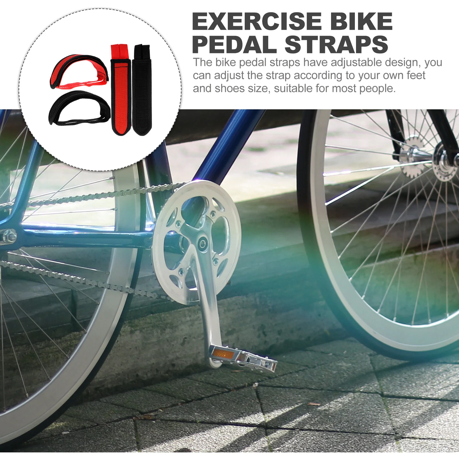 4pcs Adjustable Bike Pedal Straps Nylon Universal Fit For Cycling Exercise Bikes Portable Replacement Straps Fitness Accessories