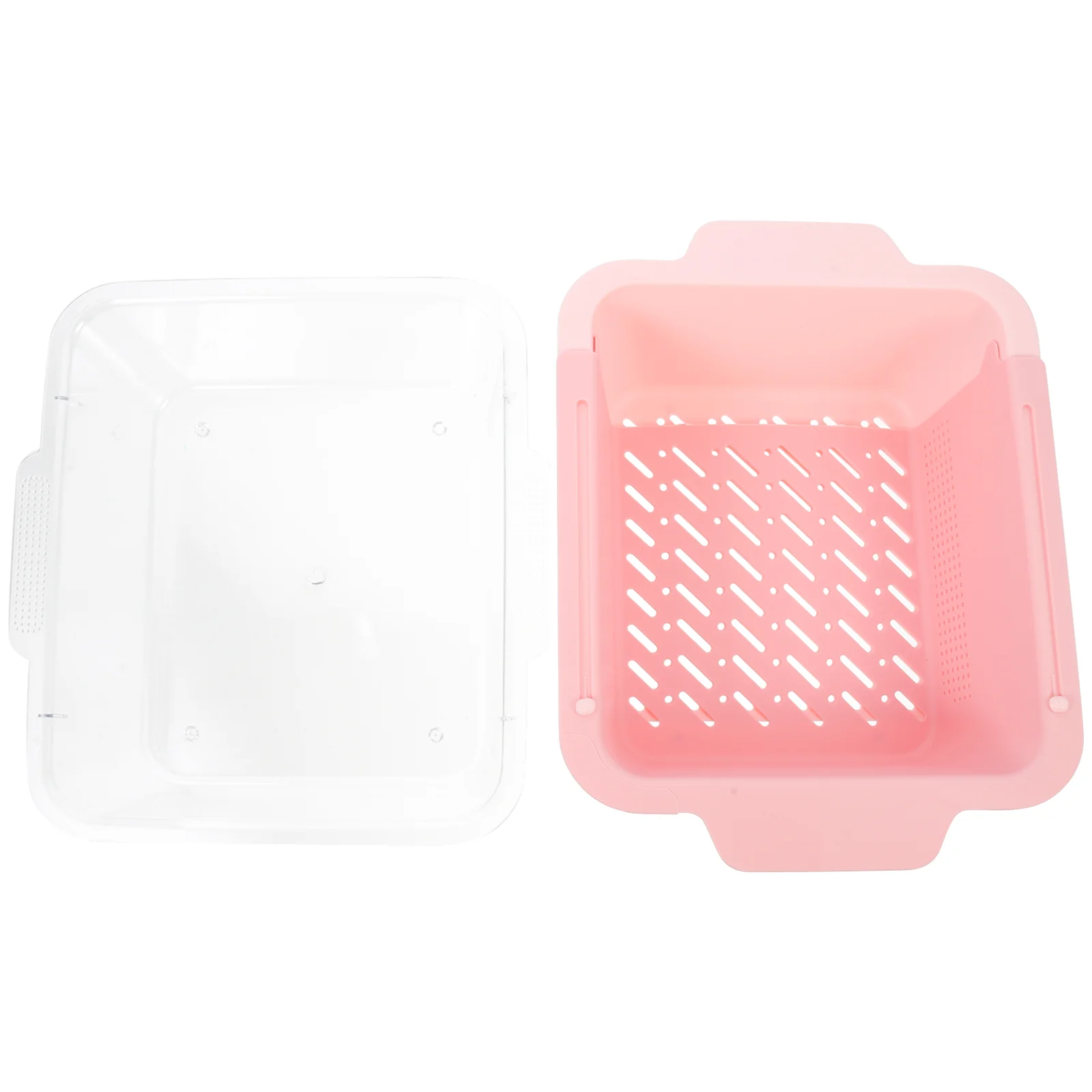 Container Multifunction Double Layer Drainer Basket Draining Flume Kitchen Accessory Plastic Fine Mesh Strainer