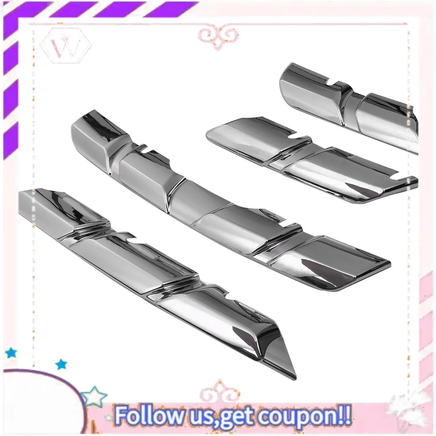 

Portable Car Front Grille Cover Trim Molding Chrome Abs Protector Sticker For Renault Kadjar 2015 2016 2017