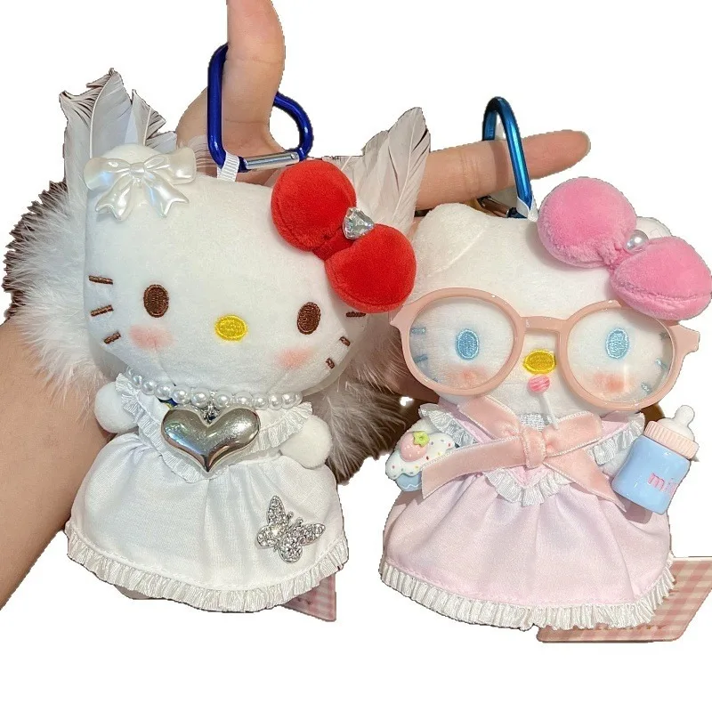Sanrio cartoon hellokitty brinquedo de pelúcia chaveiro mochila diária acessórios de moda personalizados kawaii presente de festival infantil