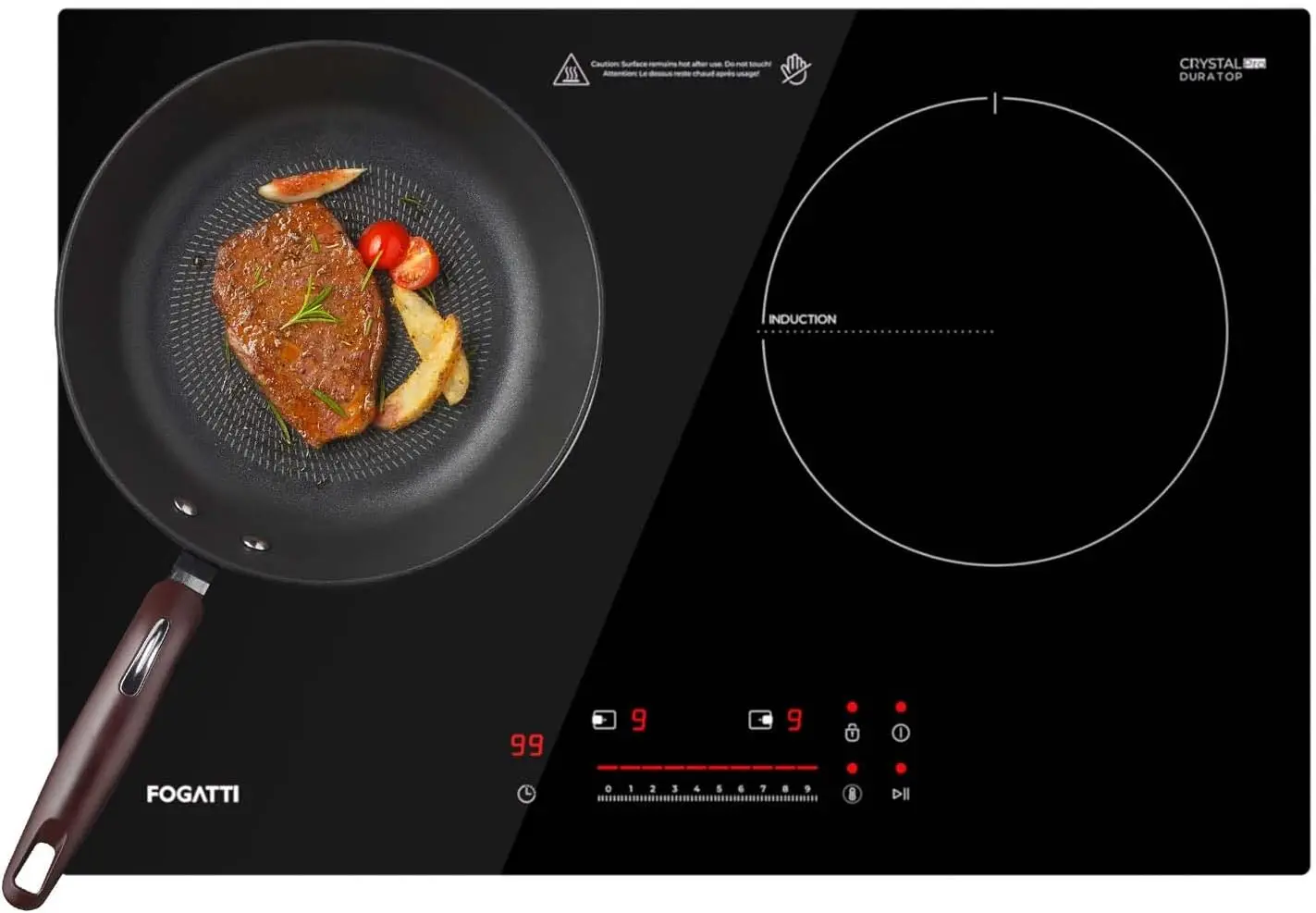 Induction Cooktop, Electric Induction Stove for RV, Built-in Countertop Burner with Touch Sensors, 9-Level Power, Pan Detection