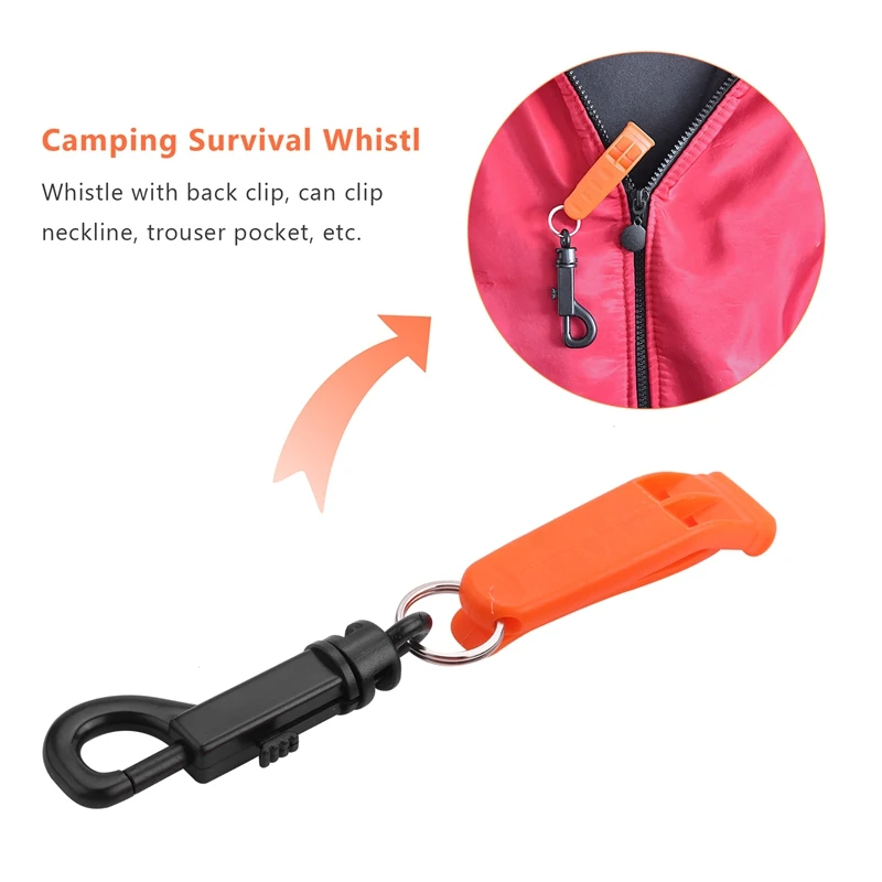 10Pcs Survival Whistle With Clip For Kayak Diving Rescue Emergency Safety Whistle Signaling Device Outdoor Muti-Tools