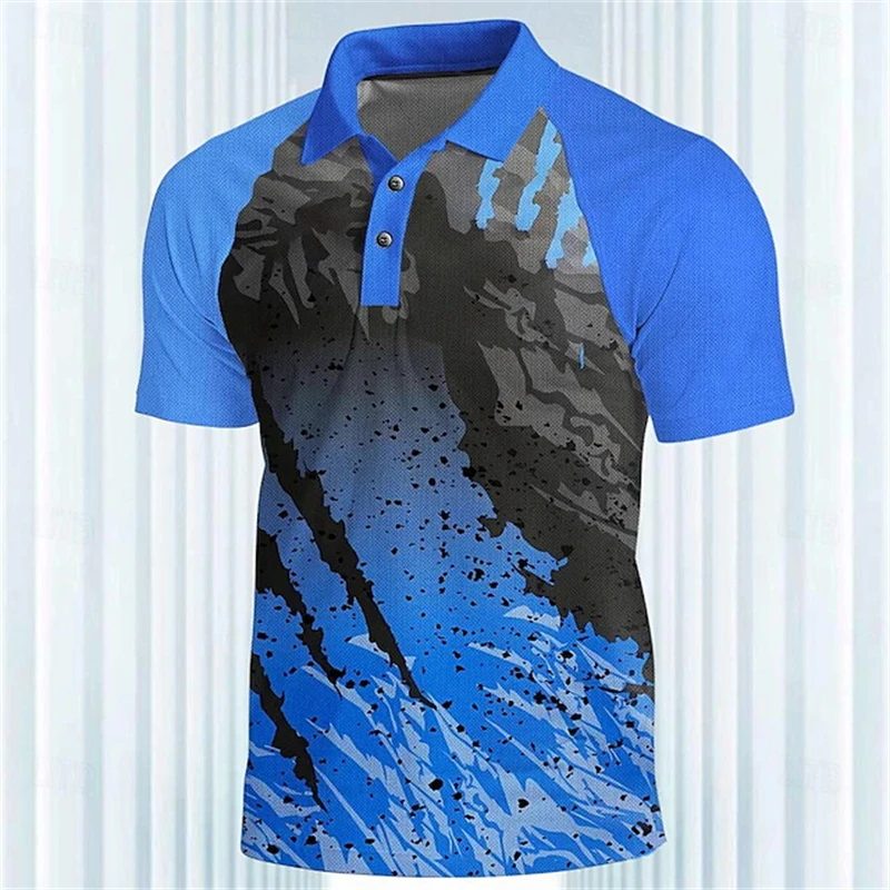Summer Men's Polo Shirt Fashion 3d Printed Optical Illusion Pattern Street Short Sleeves Y2k Man Designer Clothes Personality