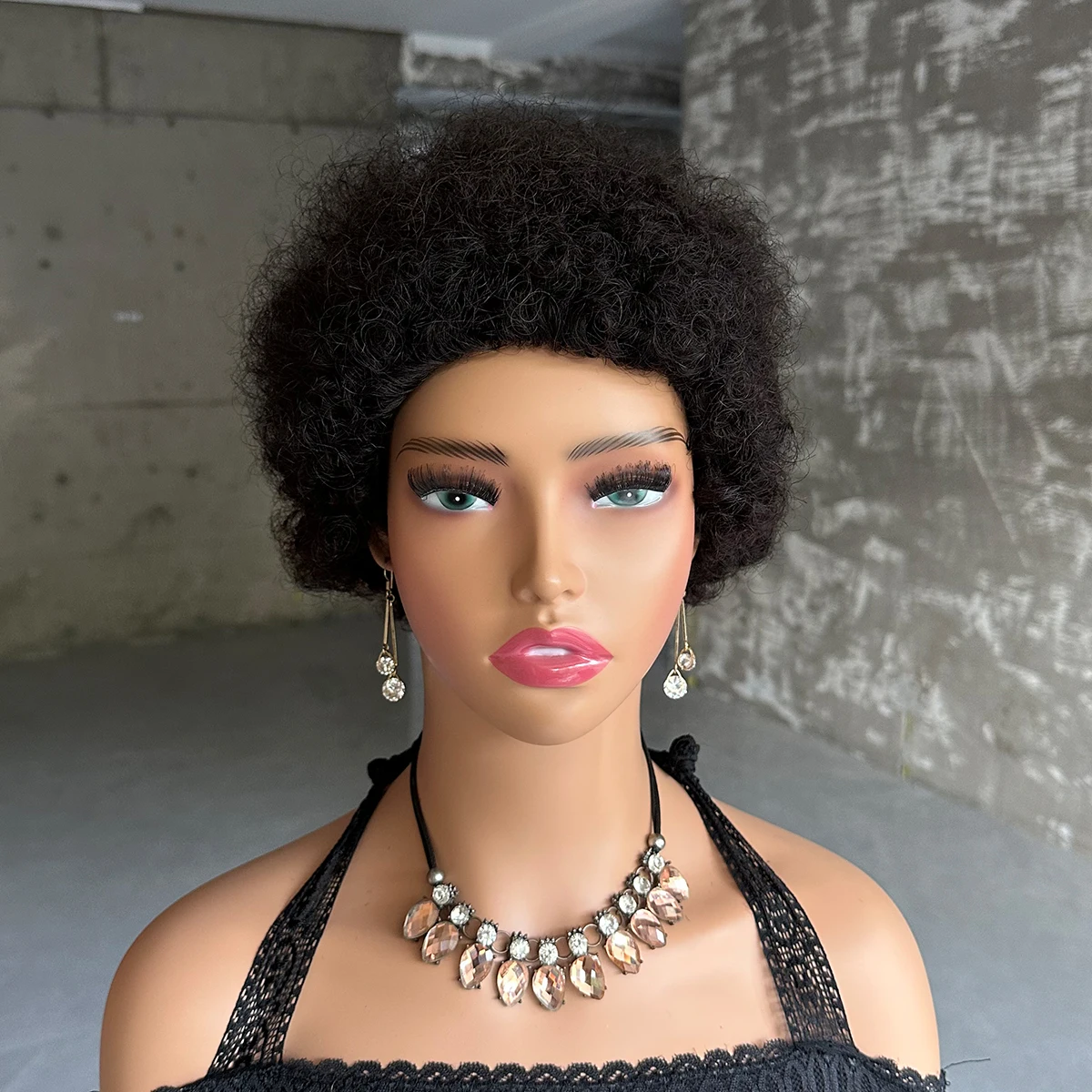 Short Afro Kinky Curly Wigs Human Hair Brazilian Hair Human Hair Afro Wigs Full Machine Made Wig