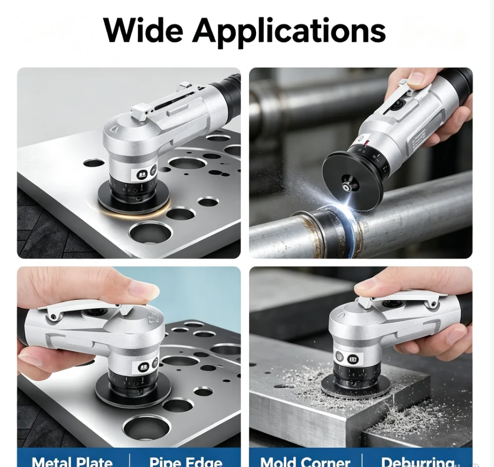 SI FANG Pneumatic Chamfering Tool 45 Degree Metal Deburring Trimming Machine Arc Edge Beveler Kit for Precision Engineering