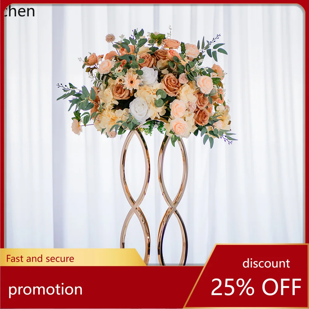 YFY Electroplated Gold Flower Stand European Style Wedding Main Table Floral Decoration Ornament Road Guide Packaging Small Size