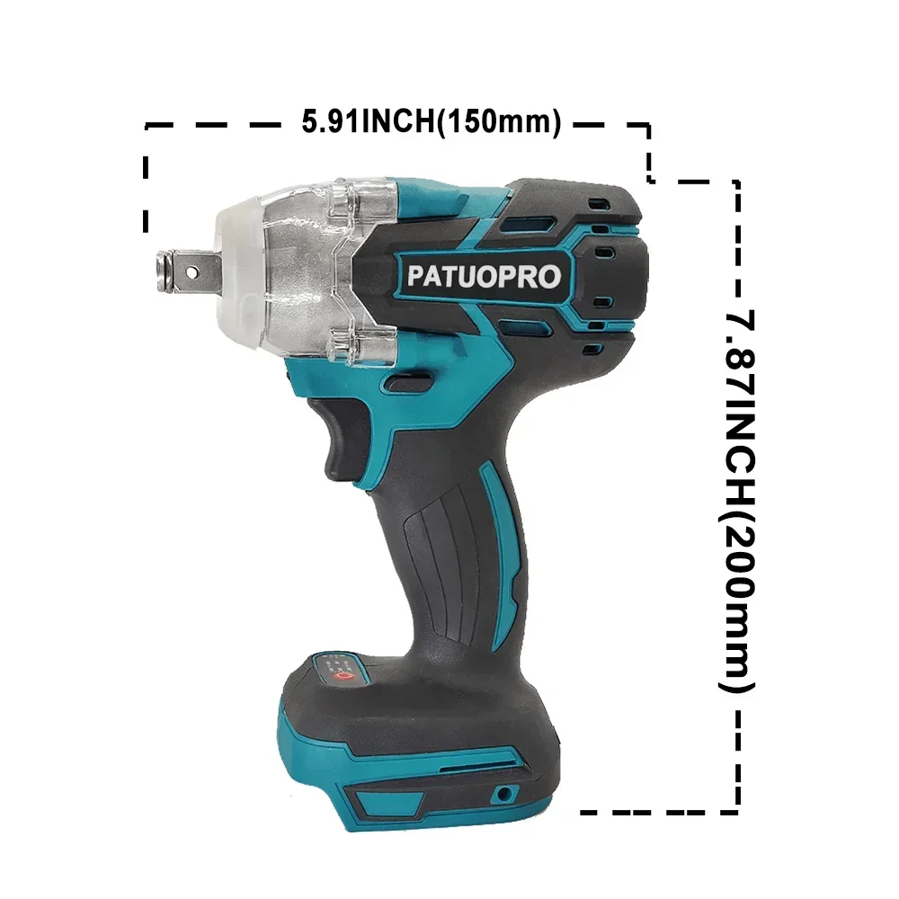 500N.m Electric Cordless Impact Wrench 2-Speed 1/2 Inch Brushless Electric Wrench Power Tool For Makita 18V Battery (No Battery)