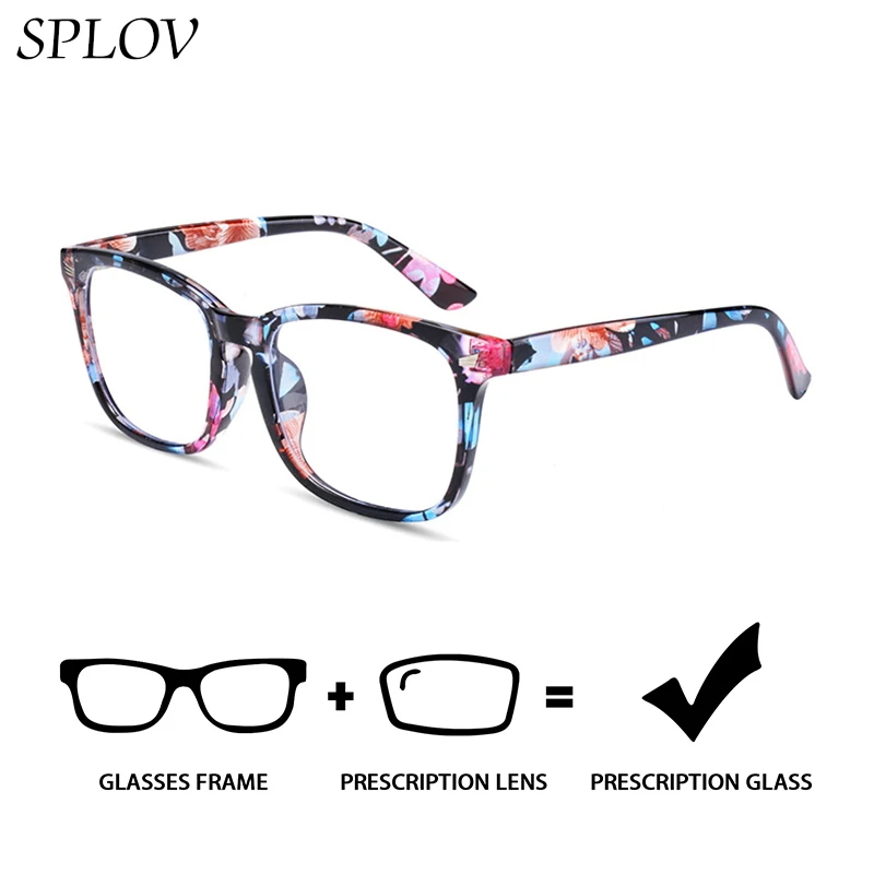 

SPLOV Men's Prescription Glasses Rectangular Frame Professional Customized Progressive Lenses Prescription Glasses for Women