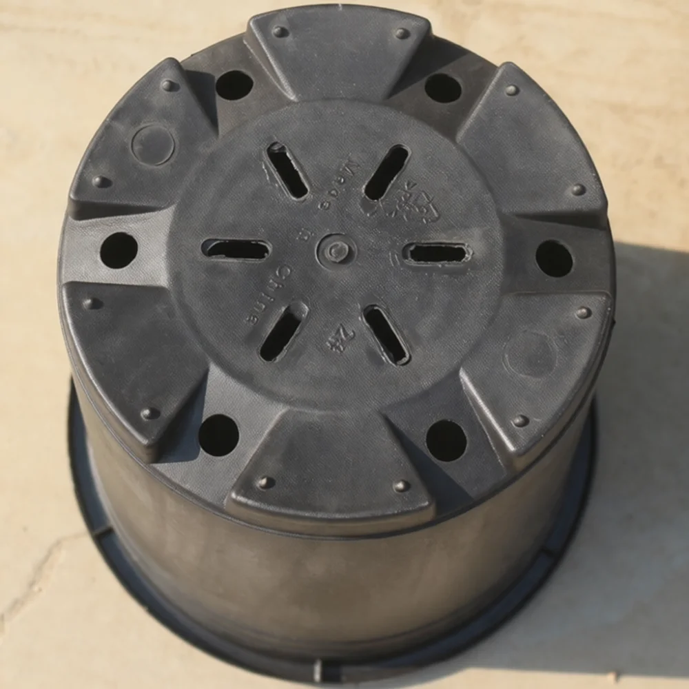 Garden Nursery Pot Black Breathable Plastic Planter Firm Resin Container Advanced Root Control For Home Yard Gardening