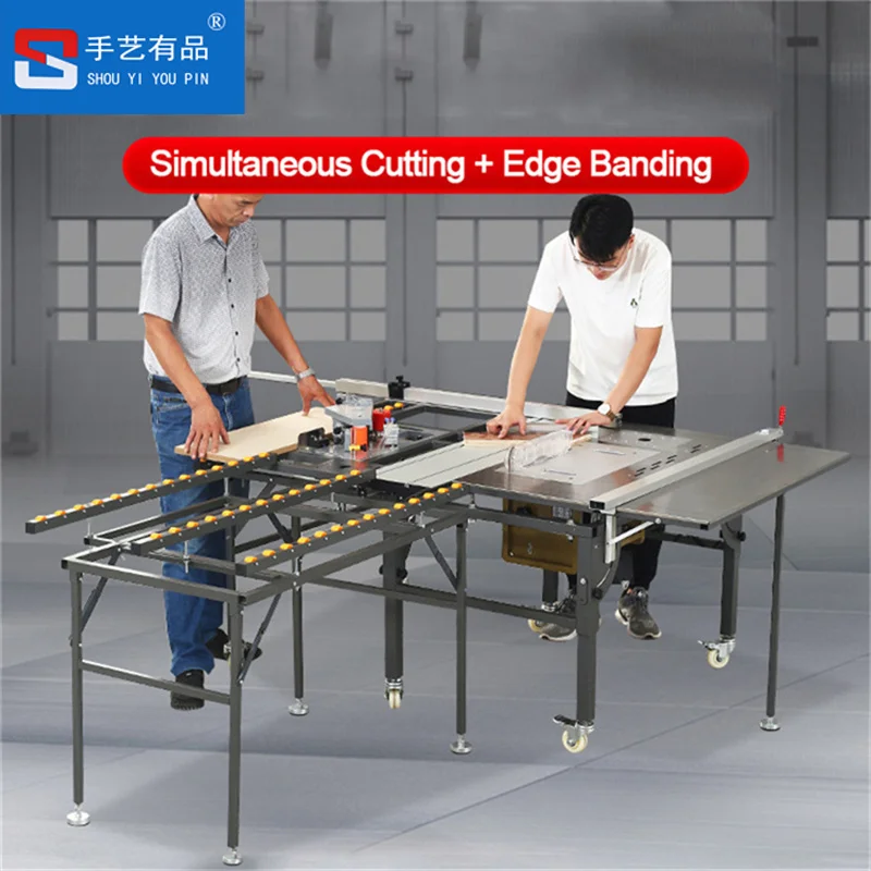 New Precision Sliding Table Saw Woodworking Workbench Multi-function Folding Saw Table Dust-free Cutting Saw Dedicated