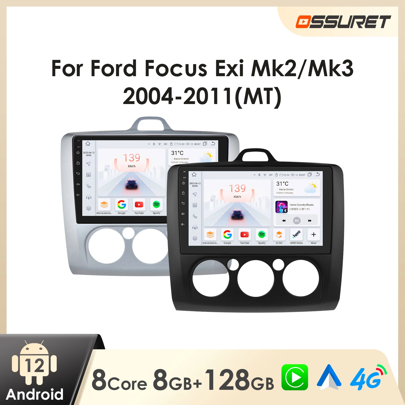 Android Car Radio Player for Ford Focus 2 3 2004-2011 Car Stereo Multimedia 2 Din GPS Carplay 7862 Intelligent Auto Headunit