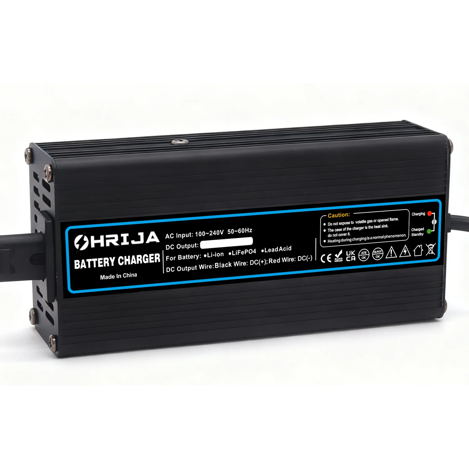 

OHRIJA 24V 2A Smart Charger with Aluminum Housing, Compatible with 2S 27.6V Lead-acid Batteries No fan Ultimate quietness