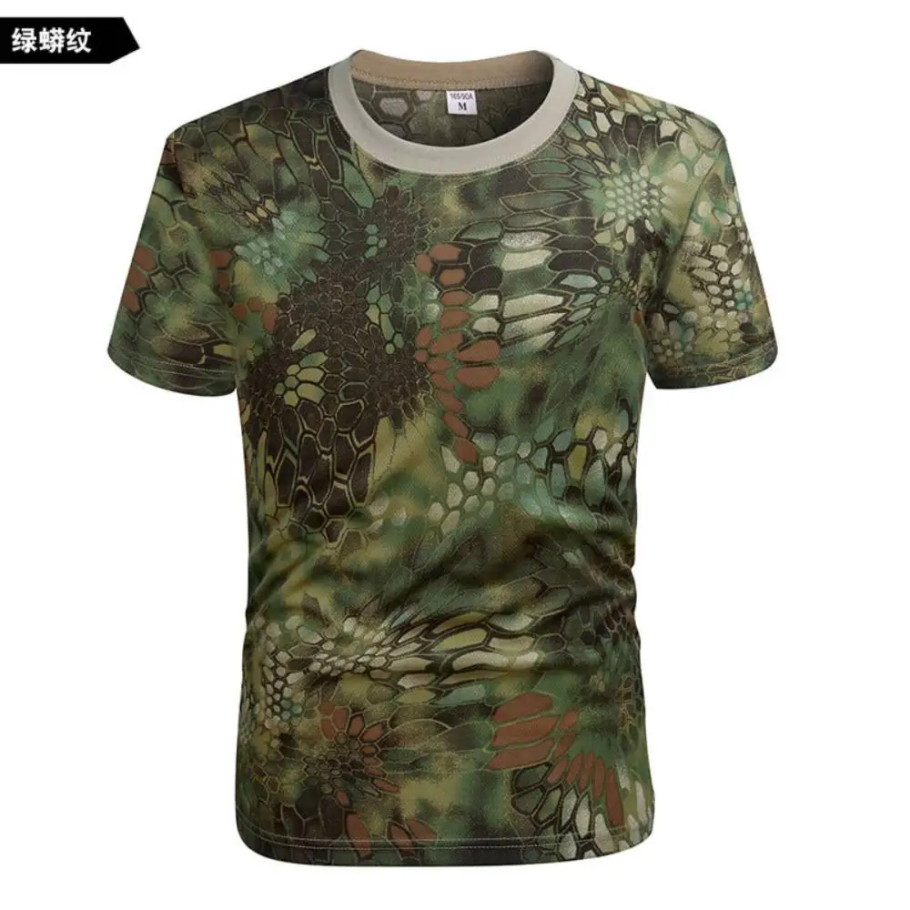 Mens Tshirts Tactical T-shirt Military Camo Tops Tee Breathable Mesh Cotton Quick Dry Short Sleeve Undershirt Army Sports Wear