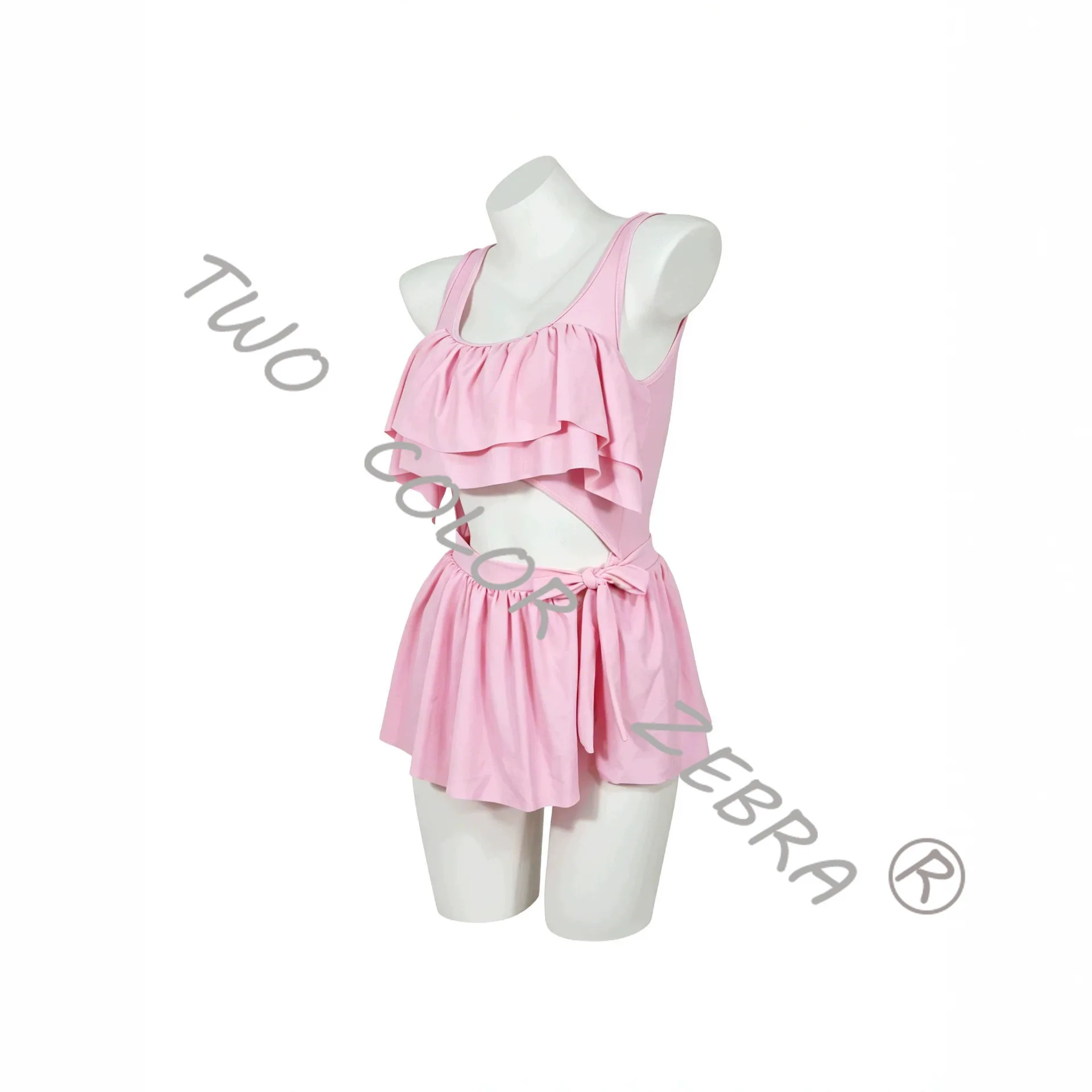 Game Genshin Impact Sangonomiya Kokomi Swimsuit Cosplay Costume Cute Pink Two Piece Skirted Bathing Suit for Summer Beach Party - view 5