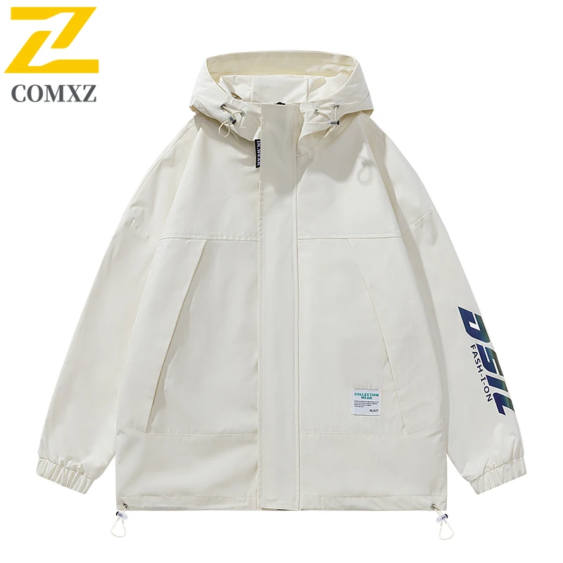 

Мужская повседневная куртка, новинка весны и осени, высококачественная ветрозащитная дышащая куртка с капюшоном и принтом, уличное дорожное пальто для поездок на работу