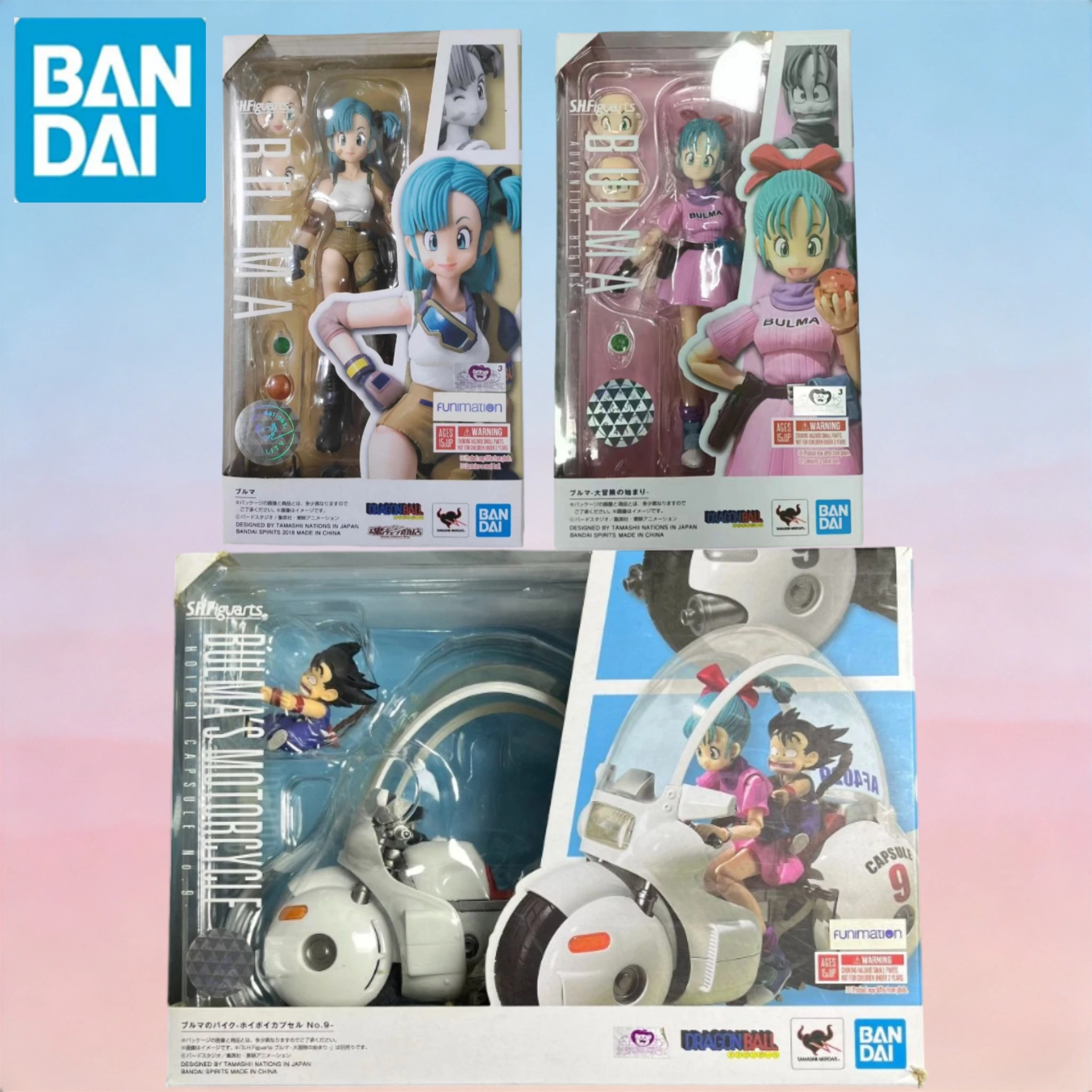 

В наличии: Bandai Dragon Ball SHF Бульма на мотоцикле (номер) Коллекционная модель мотоцикла Бульма 9 Universal Capsule, 17 см, 1/12, подарок