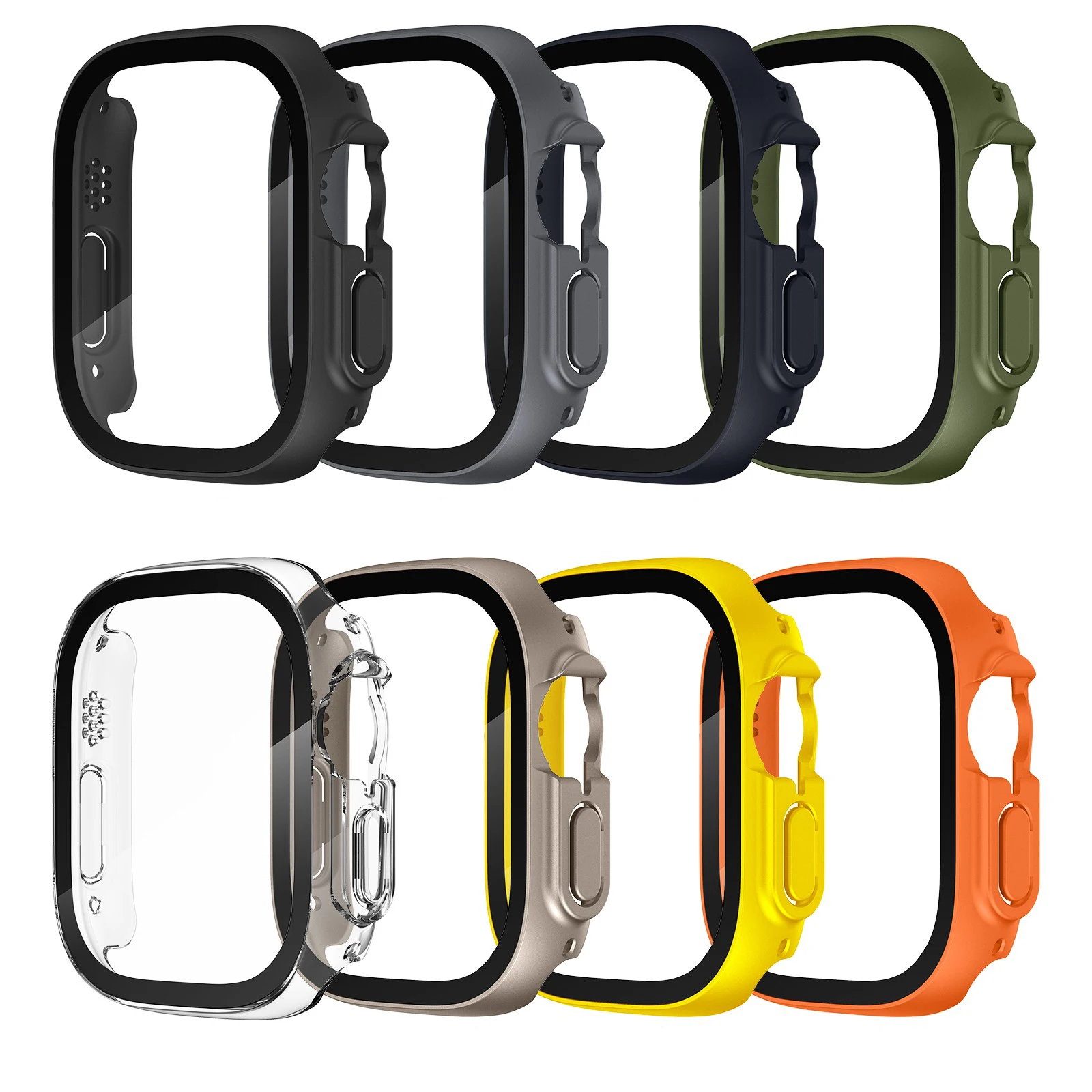 Tempered Glass+case For Apple Watch Ultra 2 band 49mm smartwatch PC case Bumper+Screen Protector Cover iwatch series Accessories